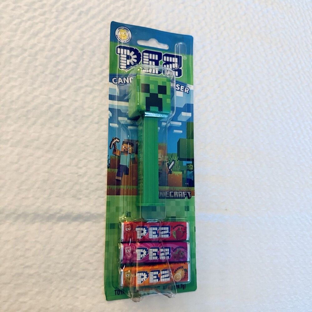 PEZ Minecraft Creeper Candy Dispenser Carded + 3 Pack Candy